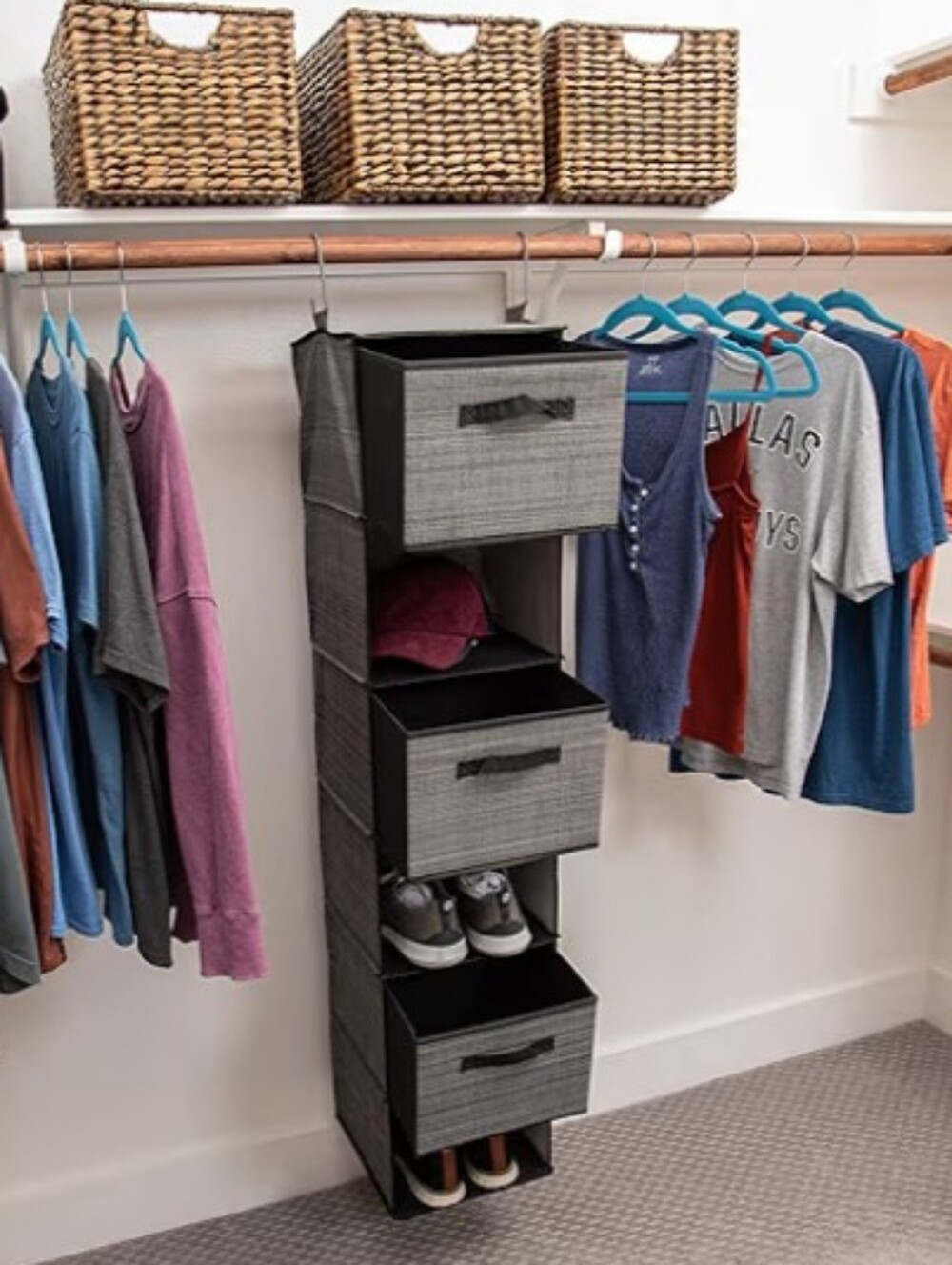 Closet Organizer With 6 Shelves black and gray (drawers not included) Copy #2